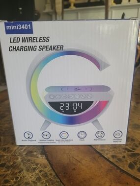 mini3401 LED Wireless Charging Speaker - Rainbow Gradient